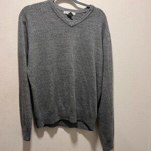 GEOFFREY BEENE V-NECK SWEATER Men's Size Large Grey